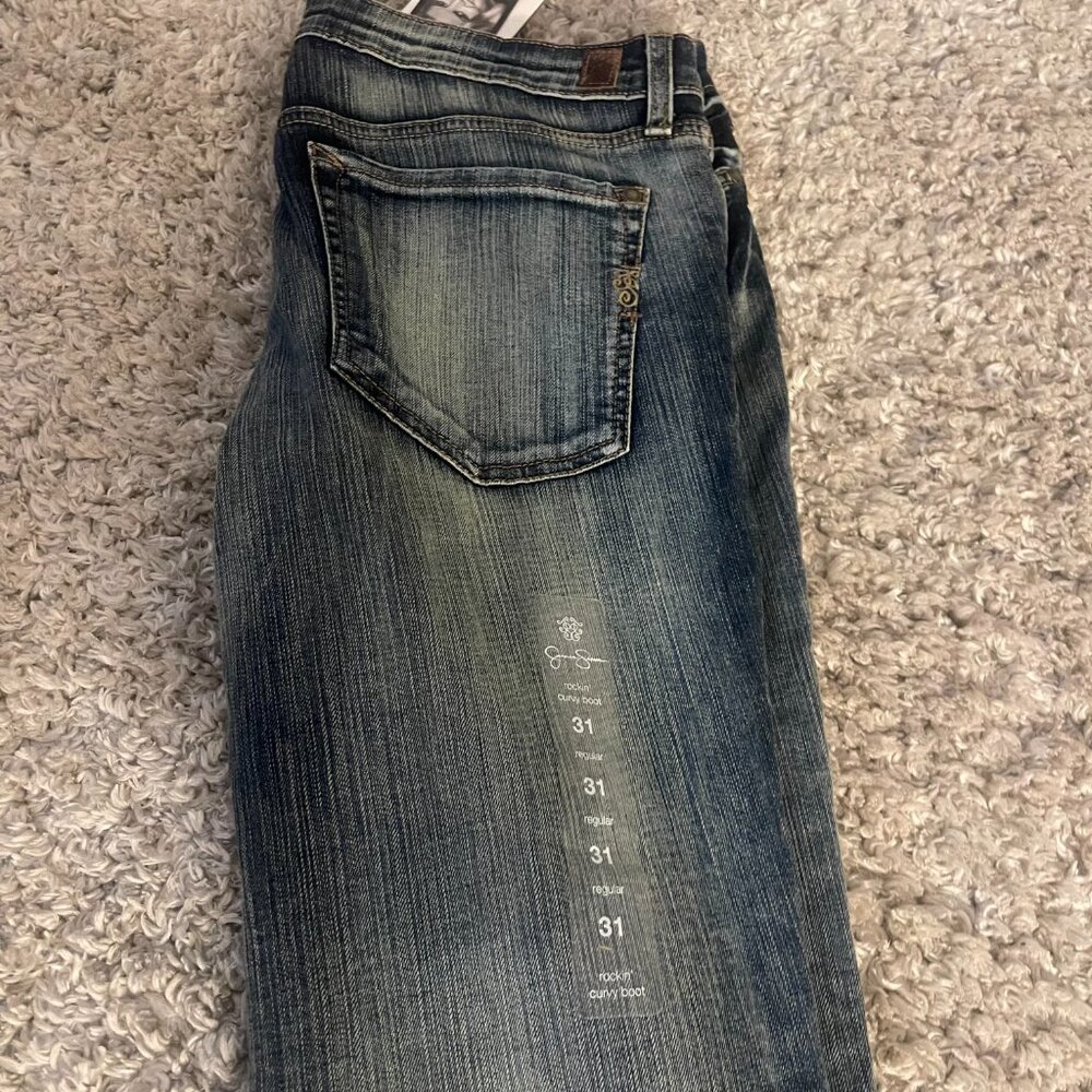 NWT Jessica Simpson Rockin’ Curvy Boot Jeans 31 Regular Bootcut Y2K - Picture 3 of 10